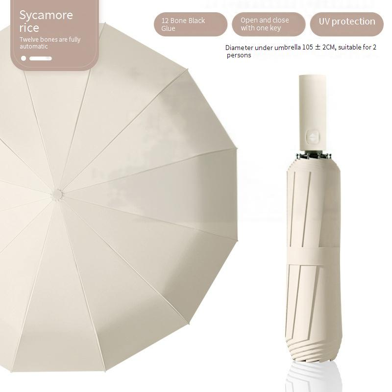 36 Rib Keel Fully Automatic Folding Umbrella Printed Logo Advertising Business Sunny And Rainy Dual Use Sun Umbrella Promotion Sun Protection_voghion.com