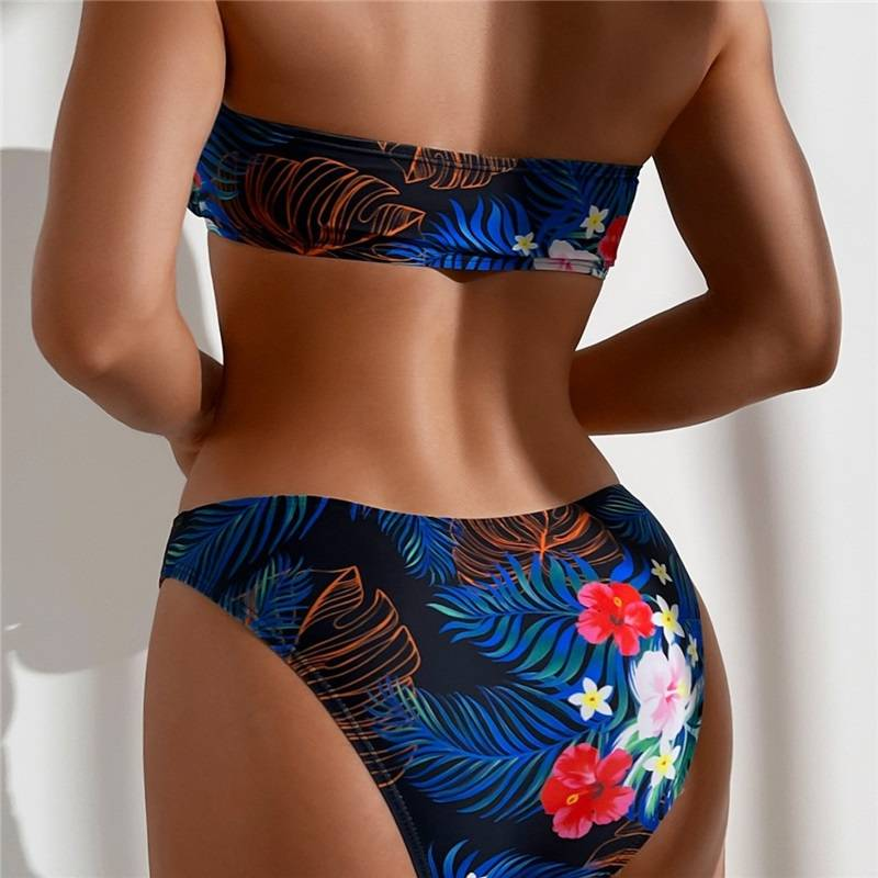 Bikini Set Sexy Tight Strapless Women's Swimsuit Color Split Women's Swimsuit Underwear_voghion.com