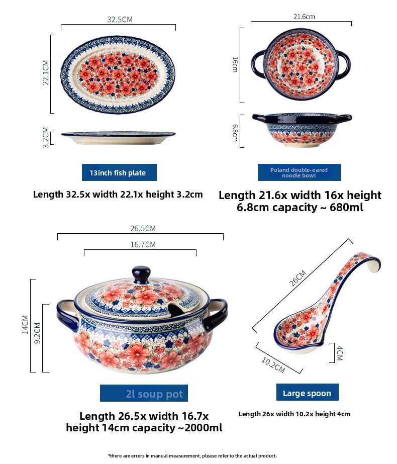 Ceramic Dinnerware Set – 6-Piece Floral Bowls & Plates, Microwave Safe, Ideal For Soup, Salad, Rice (Snow Ink Plum Design)_voghion.com