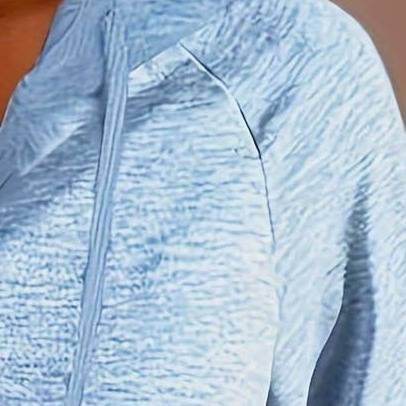Giacca con cappuccio e cerniera da donna – Pullover leggero a maniche lunghe in misto poliestere-spandex, stile casual con tasche anteriori, bianco/nero/azzurro cielo_voghion.com