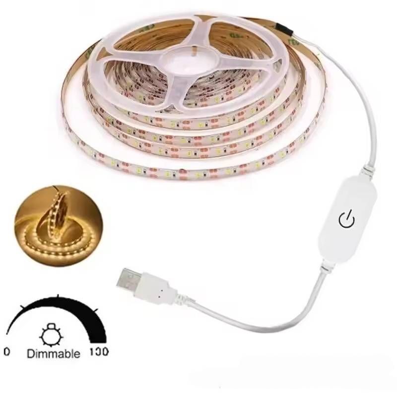 Striscia luminosa LED 2835 sensibile al tocco da 5 V USB – Illuminazione flessibile per macchine da cucire e armadietti (bianco caldo/bianco freddo, lunghezza 30 cm)_voghion.com