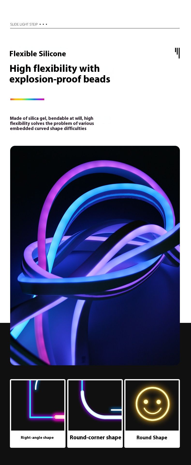 Tira de luces LED de neón RGBIC impermeable de 10 m: barra de luz flexible de 24 V que cambia de color con Bluetooth y control remoto de 44 teclas, 84 LED/m_voghion.com