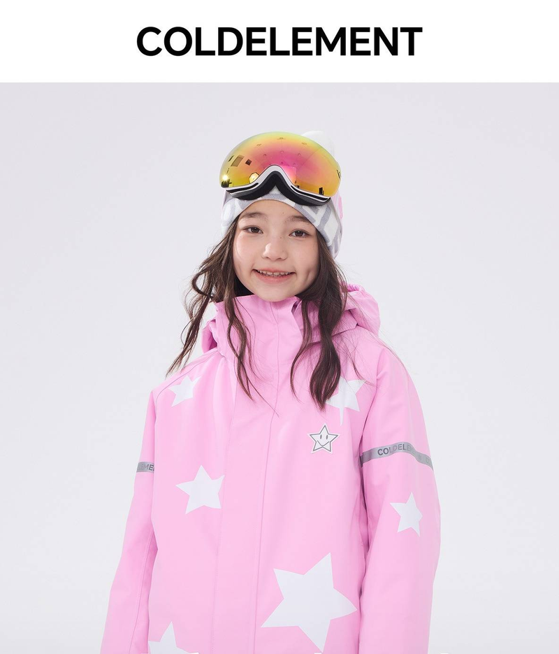 Conjunto de jaqueta e calça de esqui infantil – Macacão de neve impermeável para meninos e meninas com detalhes refletivos (roxo glaciar/rosa diamante/azul/verde-amarelo)_voghion.com
