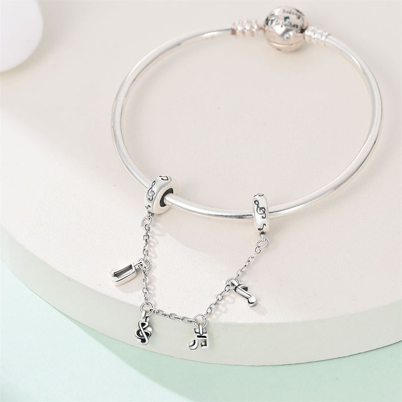 Women's Jewelry Couple Sun And Moon Safety Chain Charm Pendant Beads DIY Jewelry Accessories Bracelet Necklace Copper Plated Silver_voghion.com