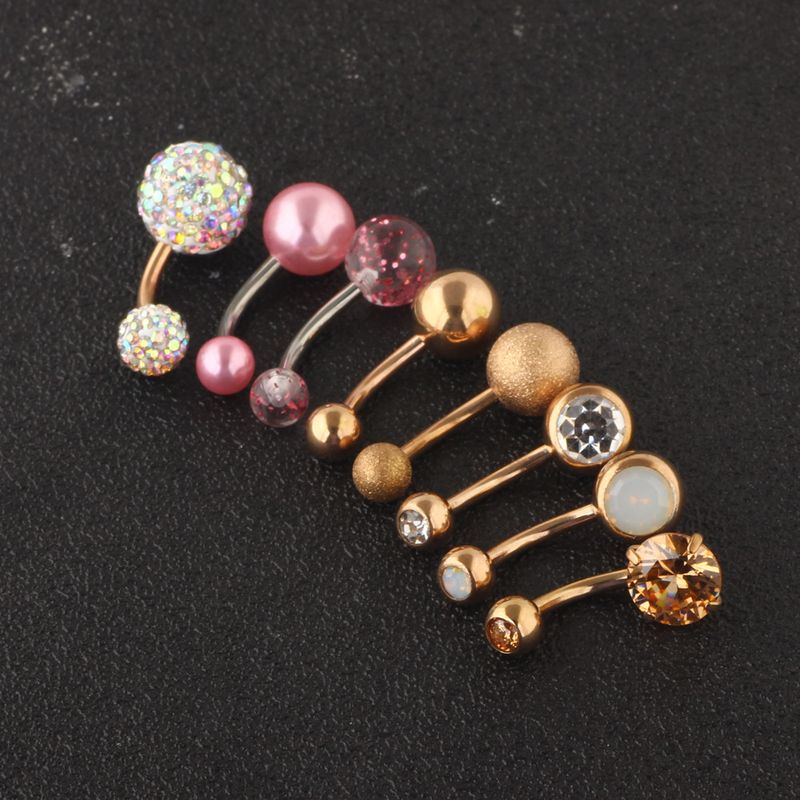nuovo arrivo 8 pezzi anello ombelico completo zircone chiodo ombelico fibbia piercing gioielli_voghion.com
