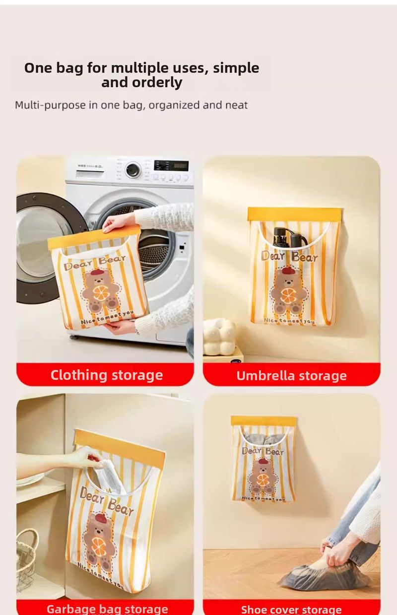 Praktischer Hängender Küchenmülleimer, Wandmontierter Kunststoffhalter, Aufbewahrungsbeutel_voghion.com