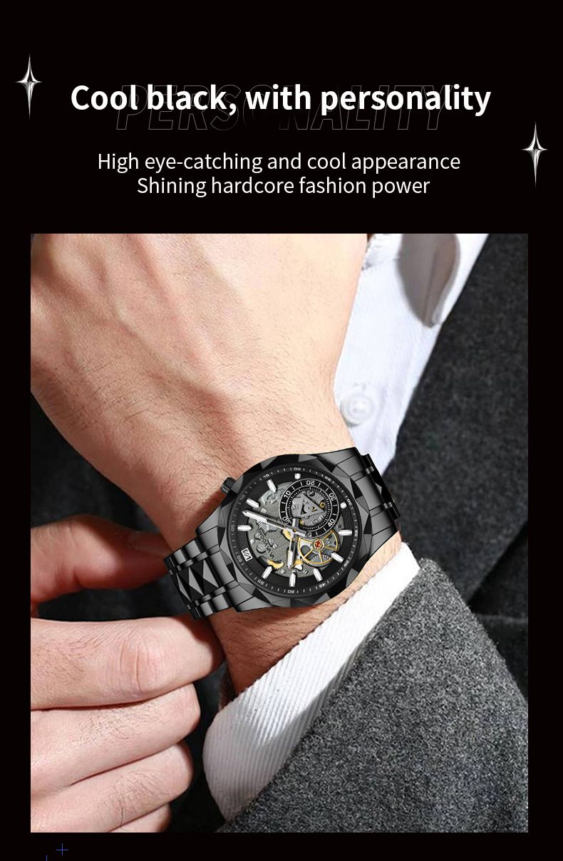 VA VA VOOM Men's Watch 2025 New Stainless Steel Hollow Watch Business Simple Quartz Waterproof Watch_voghion.com