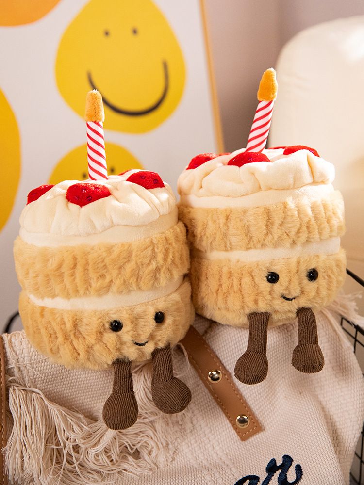 Stuffed Plush Animals Doll fun rainbow birthday cake plush toy_voghion.com