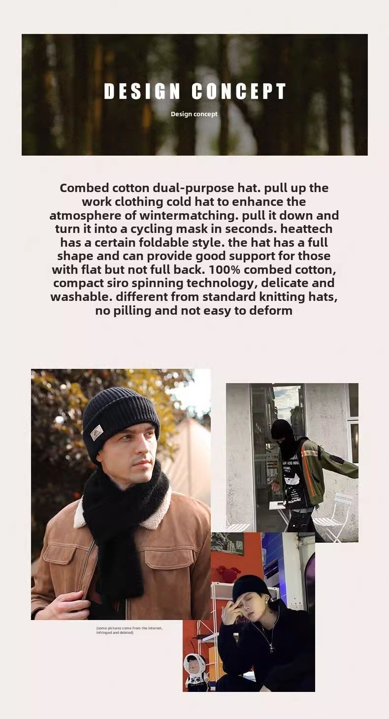 Passamontagna invernale da uomo in maglia di lana antivento con cappuccio e protezione per le orecchie, cappello caldo e freddo_voghion.com