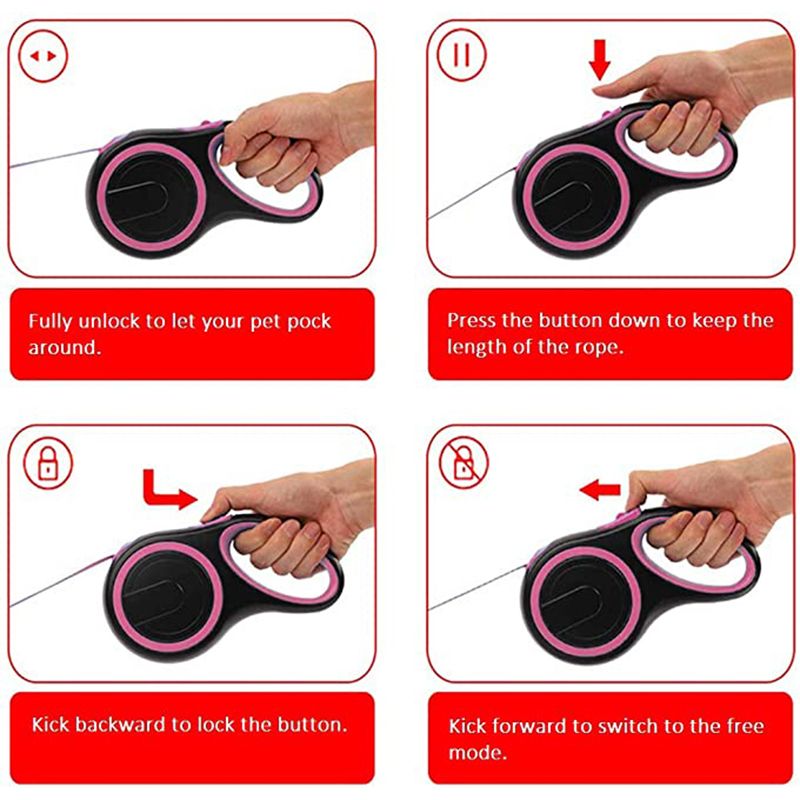 Automatic Retractable Dog Leash Nylon 3/5/8 M By PawParty Store_voghion.com