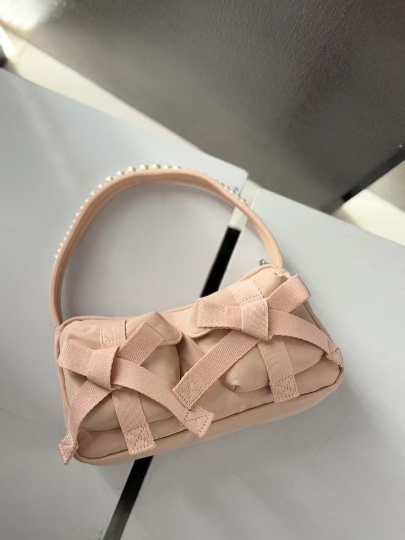 Borsa da donna con tracolla singola, stile celebrità, con centinaia di nastri e perle_voghion.com
