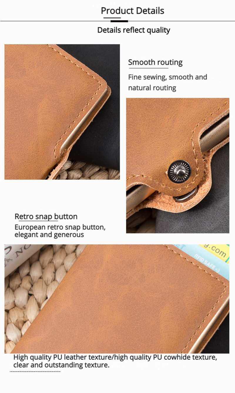 Menn Slim med Money Clip Pop up RFID-blokkerende kredittkortholder Minimalistisk lommebok for menn_voghion.com