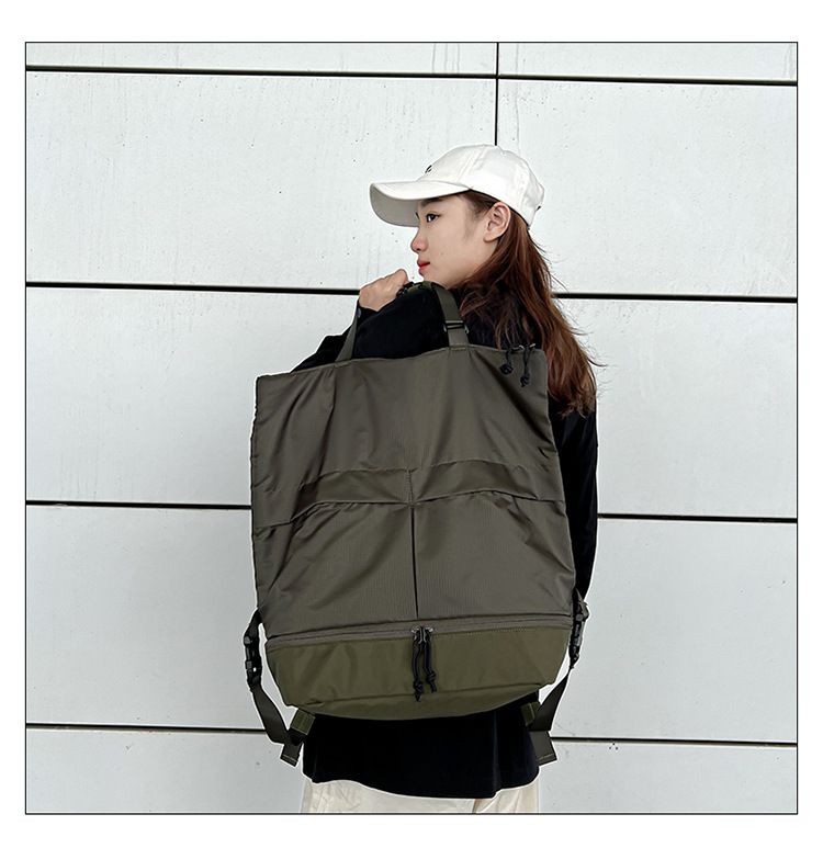 Zaino per uomini e donne Borse da trasporto per pendolari Borsa a spalla singola tinta unita Zaino in nylon antispruzzo di grande capacità Alla moda_voghion.com