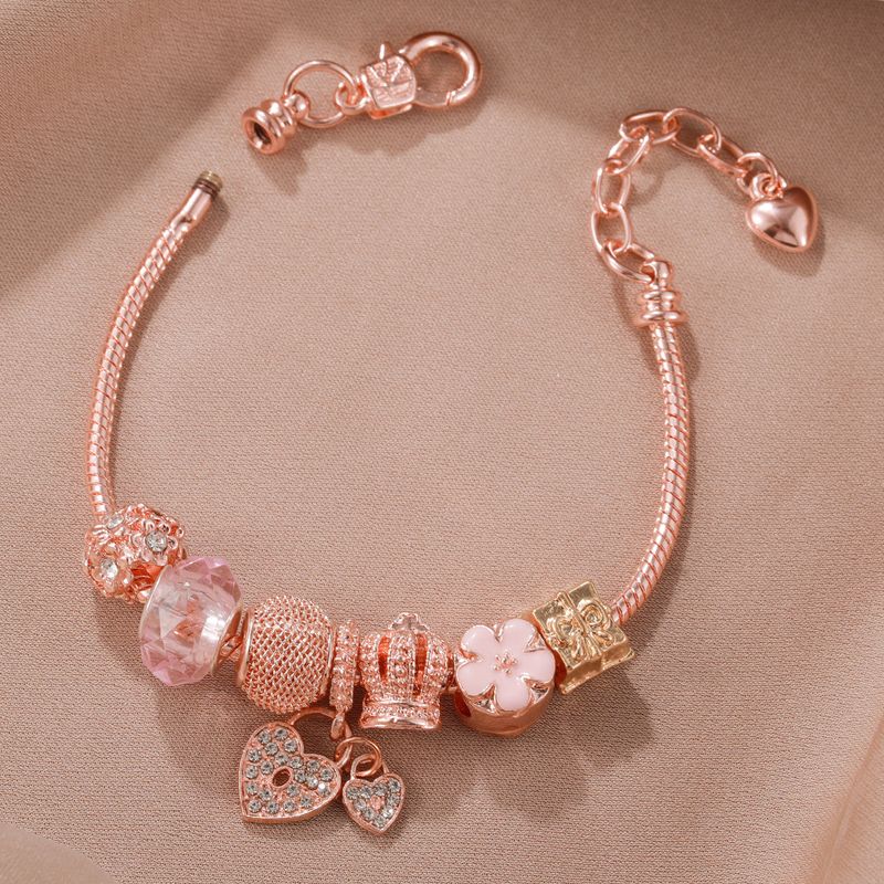 Pulseras DIY con pequeñas flores frescas de color rosa para niñas, accesorios de pulsera desmontables_voghion.com