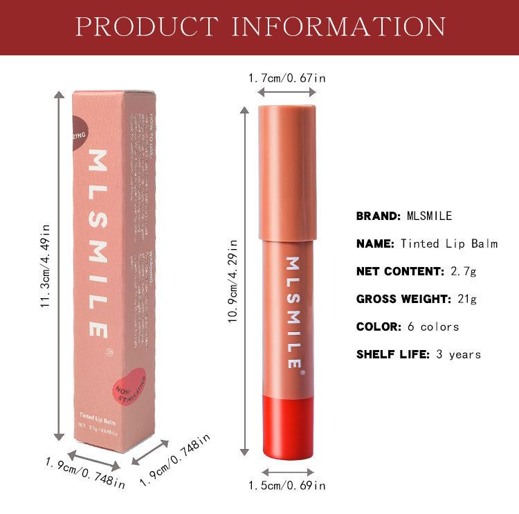 Getönter, feuchtigkeitsspendender Lippenbalsam und Lippenstift in sechs Farben_voghion.com