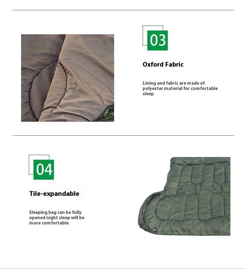 Camouflage Umschlag Outdoor Camping Tragbarer warmer Schlafsack Einzelwintersommer verdickte Baumwolle Dustp_voghion.com