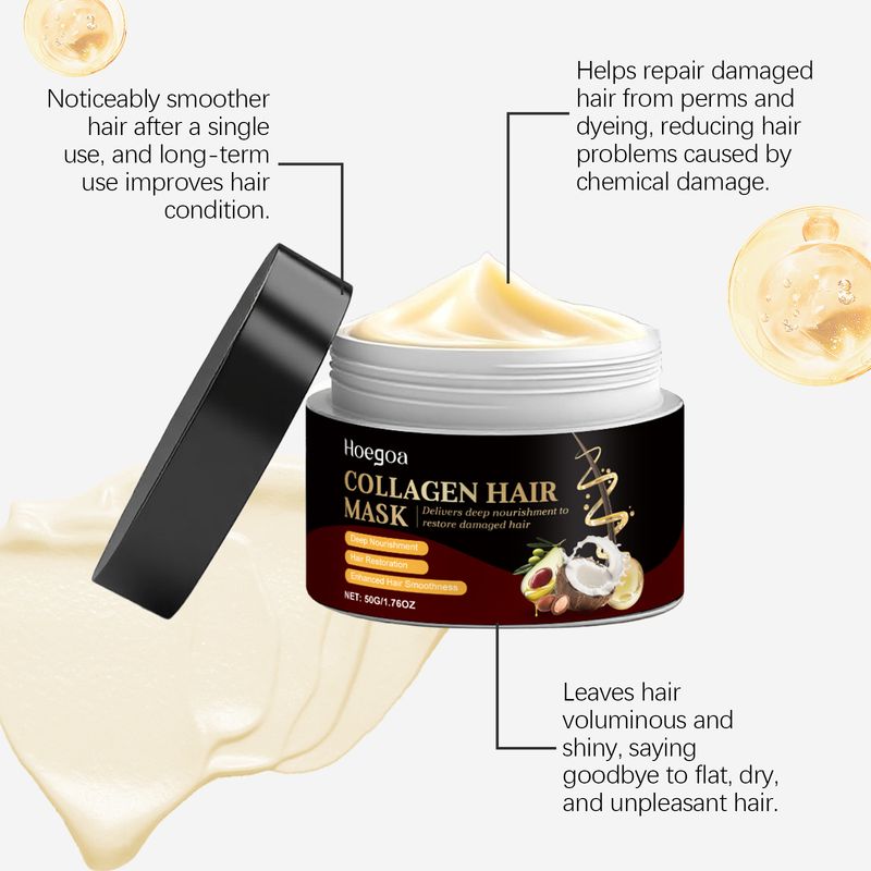 Maschera per capelli morbidi, naturali e soffici, nutriente e idratante profonda Hoegoa_voghion.com