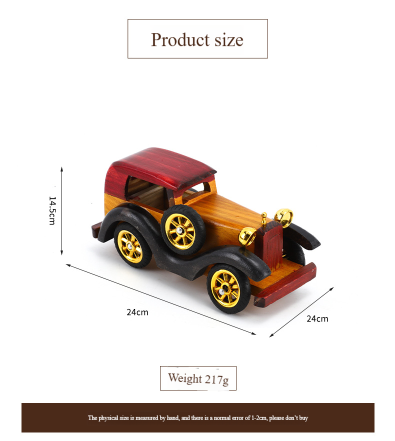 Fashion Retro Wooden Car 8 Inch Creative Home Desktop Ornaments Car Decoration Model Ornaments Manufacturers Wholesale_voghion.com
