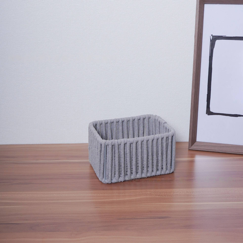 Cestino portaoggetti in corda di cotone intrecciata a mano e struttura in metallo - Organizer da scrivania in stile giapponese per snack, frutta e articoli essenziali per la casa_voghion.com