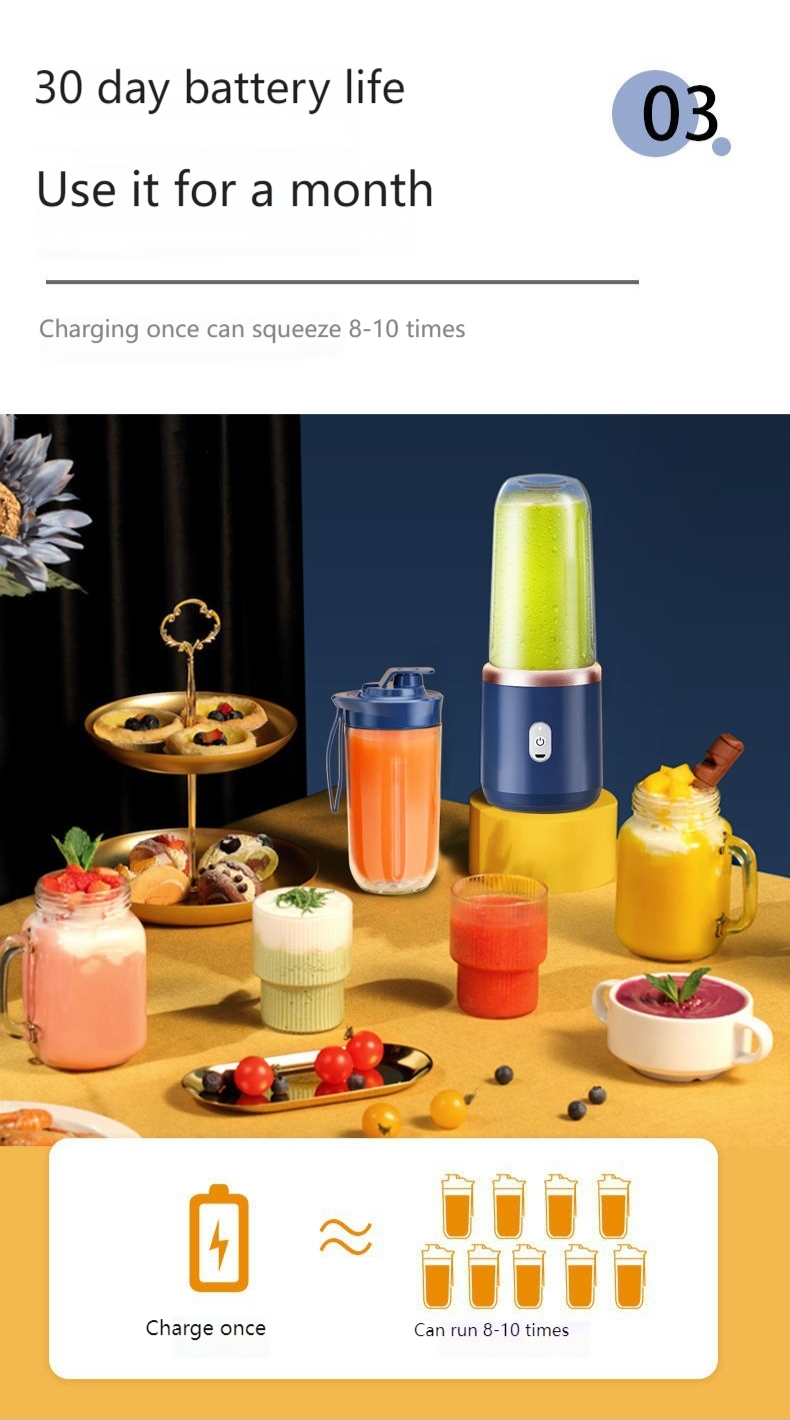 Portable Mini Blender - Wireless Juice Cup For Fruits & Smoothies (Compact & Multi-Functional, Ideal For Travel & Home Use)_voghion.com