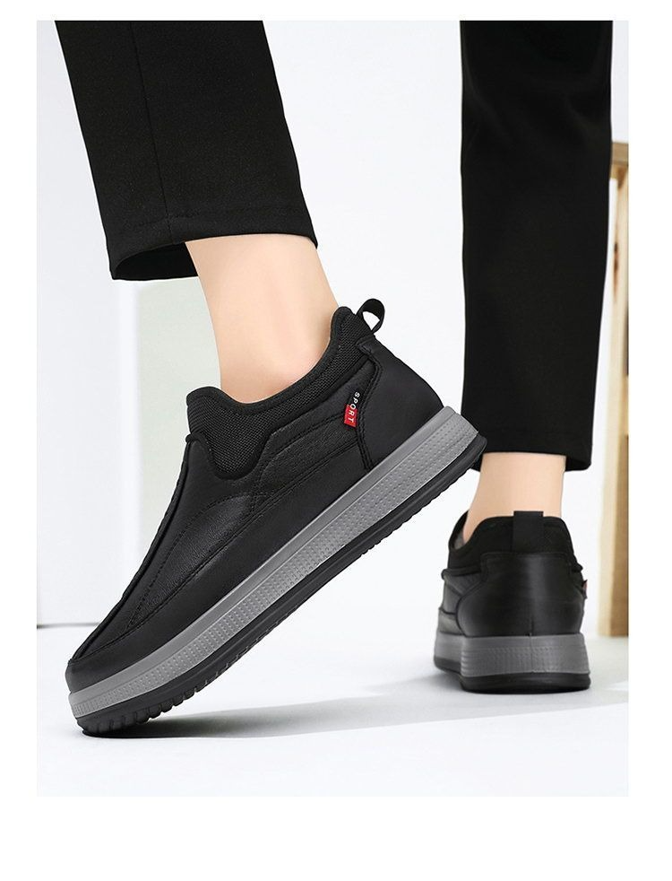 Winter Men Plus Velvet Thick Sheep Wool Dad Shoes Leather Waterproof Non Slip Elderly Shoes Men_voghion.com