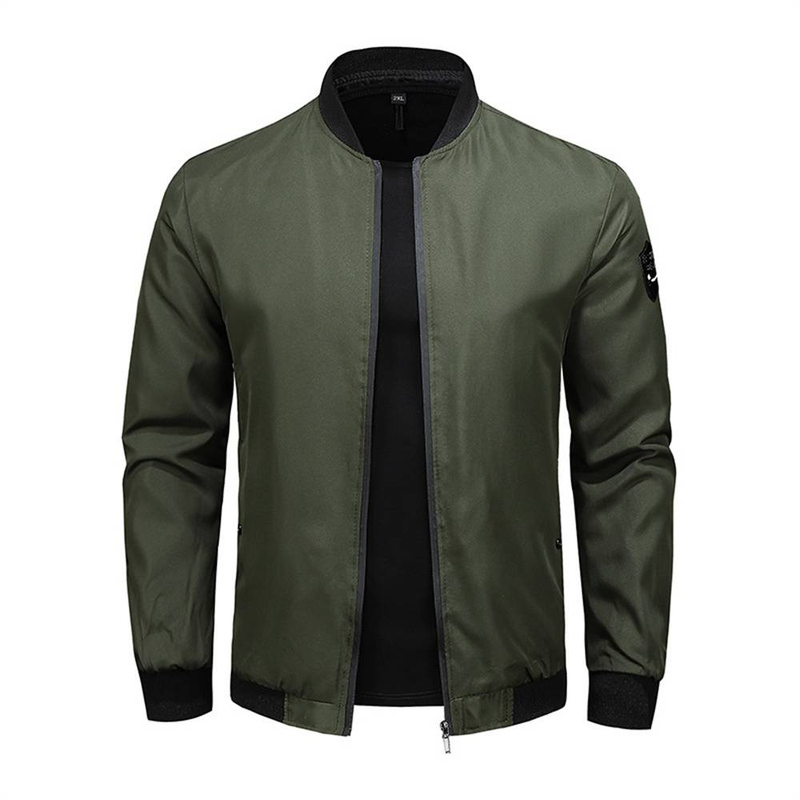 2025 Fashion Outerwear Coat Men's Stand Collar Splicing Long Sleeve Casual Thin Zipper Jacket M-6XL_voghion.com
