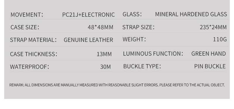 Men's Stylish LED Quartz Watch With Genuine Leather Strap - Multifunctional Chronograph, Alarm, 24-Hour Display, 30M Water Resistant_voghion.com