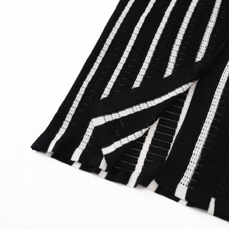 "Men's British-Inspired Polo Knit Cardigan – Breathable Mesh Short Sleeve Open Front (S-XXL, Machine Washable)"_voghion.com