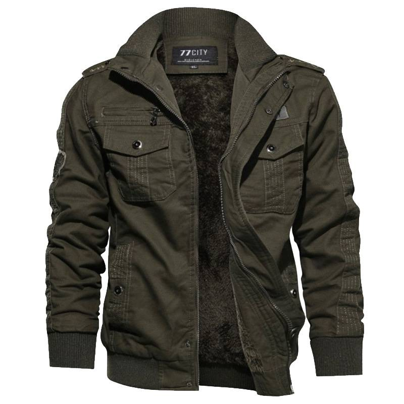 Veste d'hiver décontractée thermique plus épaisse, vêtements d'hiver pour hommes, fans militaires, veste en coton, vêtements de travail en velours, veste de moto_voghion.com