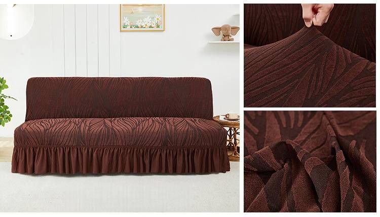 Copridivano con motivo a onde e gonna - Copridivano invernale spesso per divani a 3 posti, design elastico antiscivolo, arredamento moderno per la casa_voghion.com