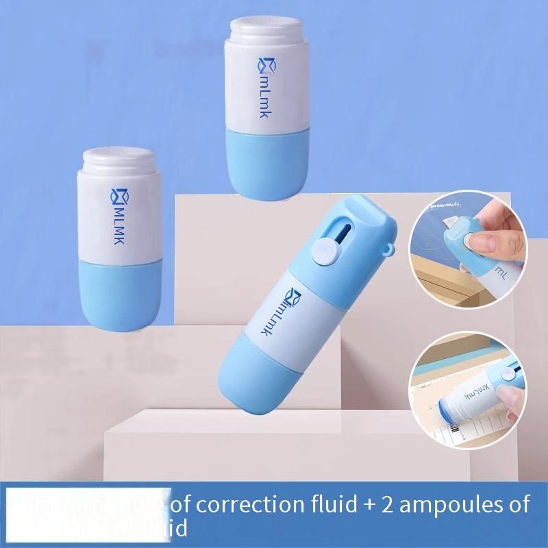 Bolígrafo corrector térmico de papel todo en uno: tinta de secado rápido para proteger la privacidad, corrector de etiquetas de envío con cortador de cajas integrado._voghion.com