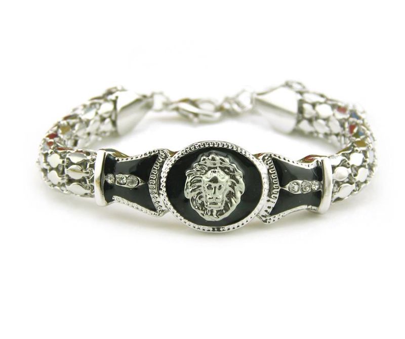 Men/Women Hip Hop Lion Head Miami 18K Gold Plated Enamel Cuban Chain Punk Men Elegant Fashion Chain Bracelets Jewelry_voghion.com