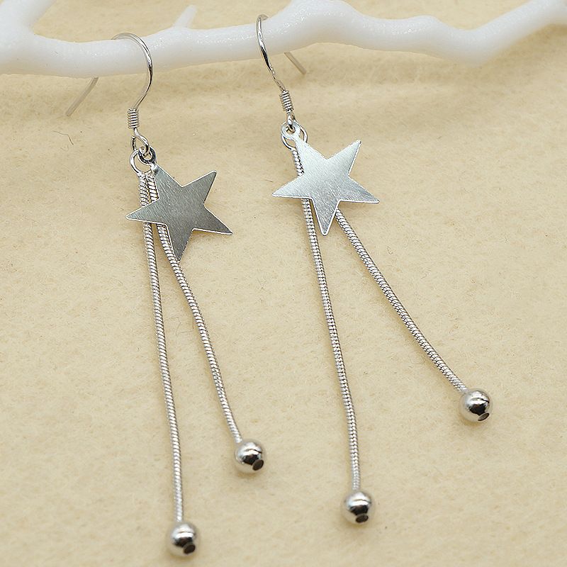 Orecchini a clip a forma di stella, stile elegante, nappa a forma di stella scintillante con un tocco di alta qualità, orecchini da sera per donna_voghion.com