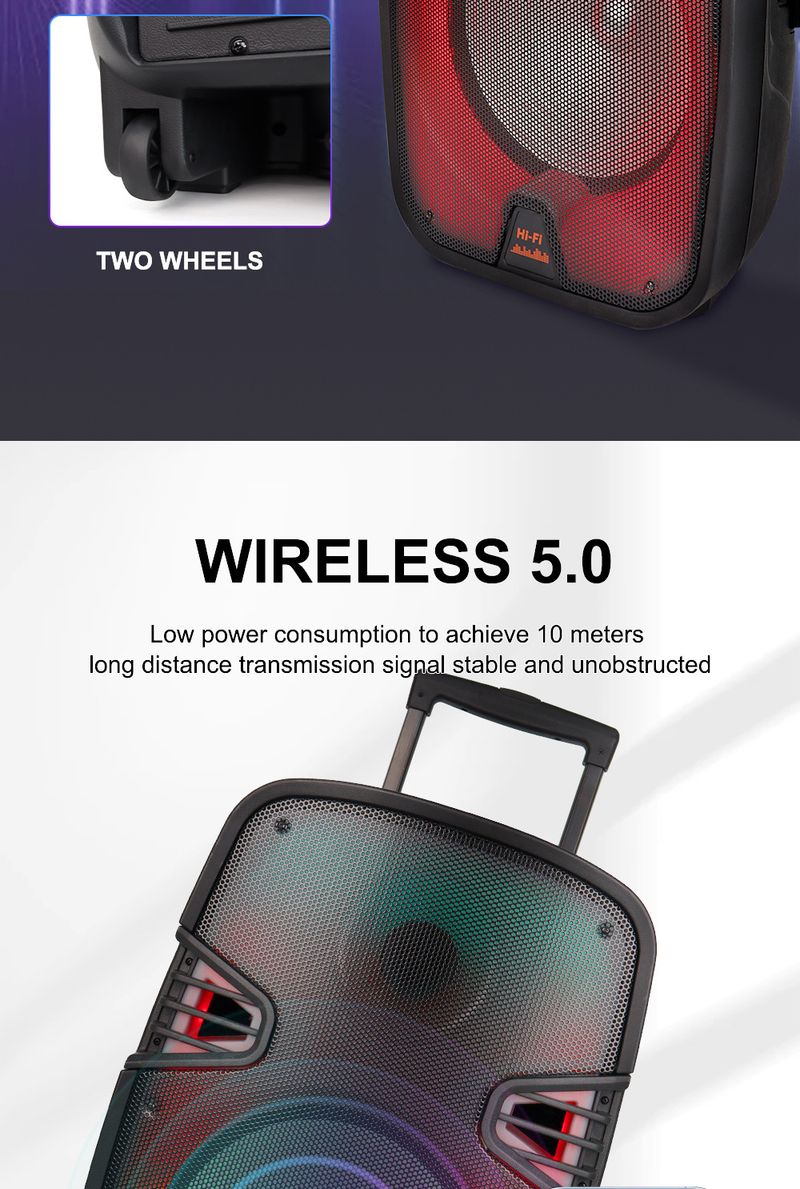 ZQS15121 Zewnętrzny kwadratowy taniec wydajność audio K Song Tie Rod głośnik Bluetooth z mikrofonem_voghion.com
