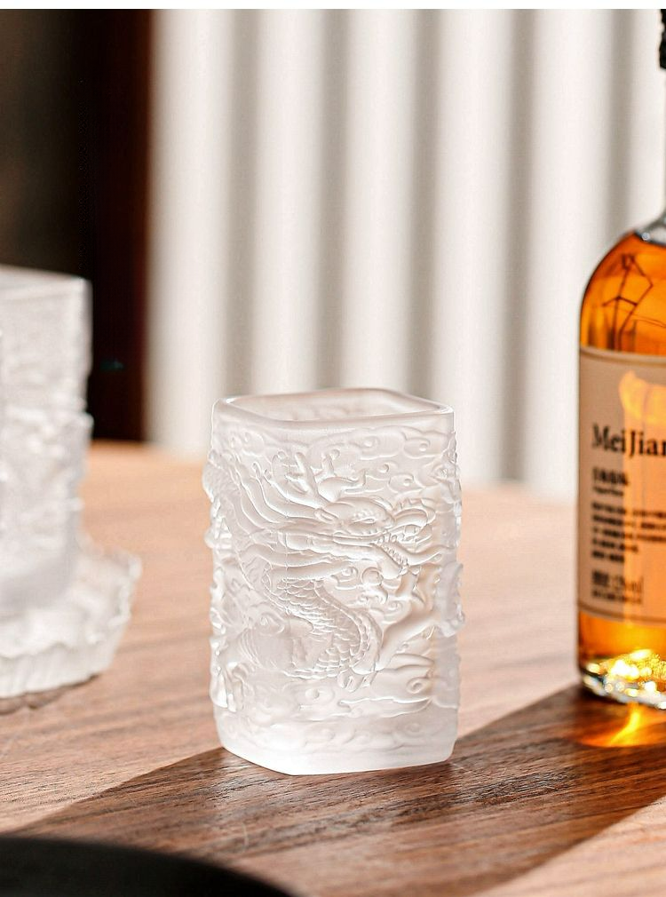 Ręcznie robiony wzór smoka, whisky, likier, zagęszczony kieliszek do wina, sake, kieliszek do wina_voghion.com