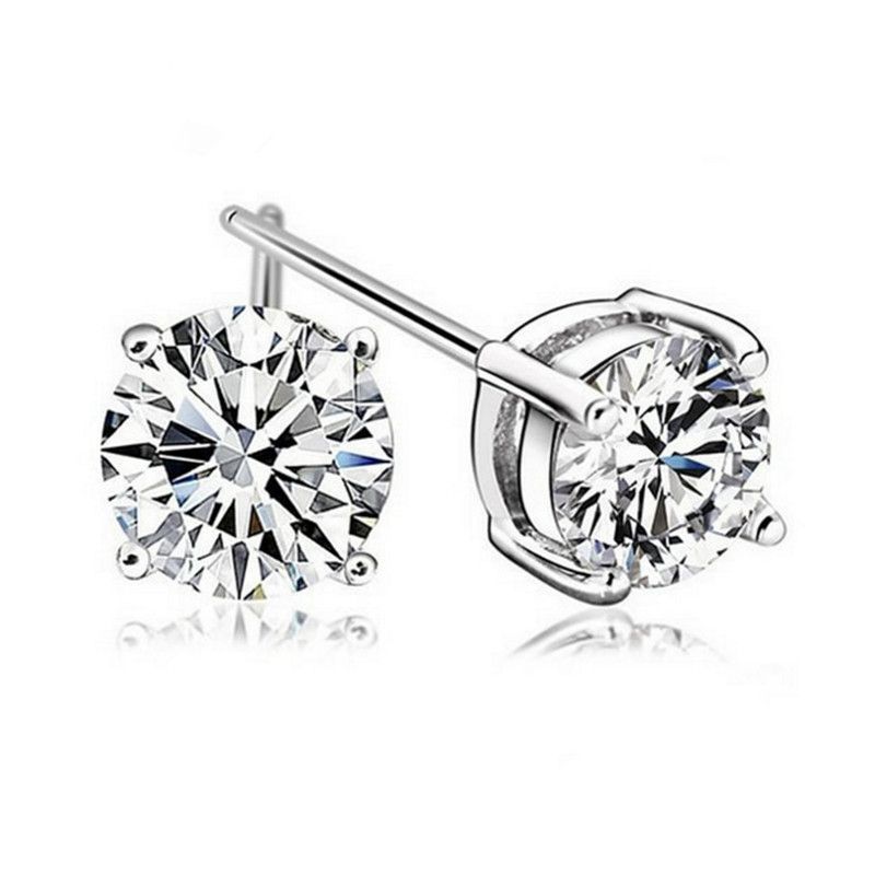 Orecchini da donna con simulazione dal vivo di moissanite, orecchini da donna Ins Love, orecchini in argento sterling S925 con zirconi a sei griffe e moissanite._voghion.com
