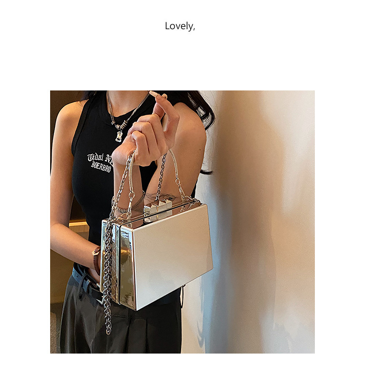 Női táska, niche, high-end sense, ins kézitáska, 2023 új akril dobozlánc, keresztpántos kis négyzet alakú táska_voghion.com