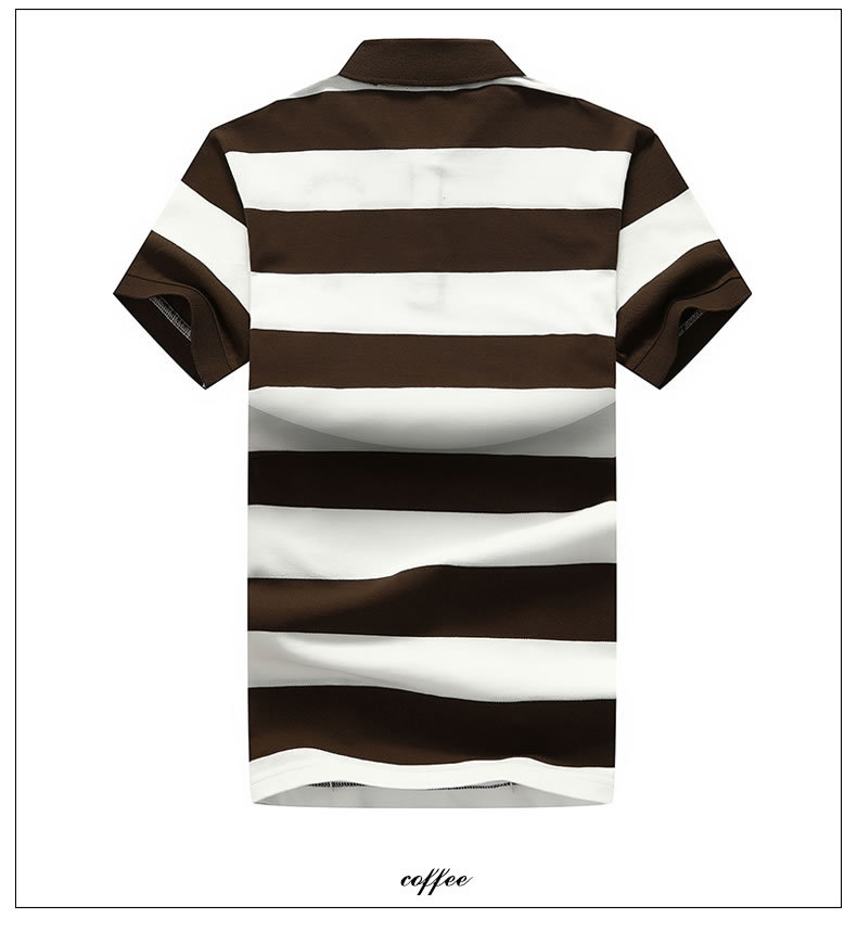 Herrkläder Kortärmad bomullspikétröja herr Moderandig kortärmad t-shirt herr-tröja med lapel_voghion.com