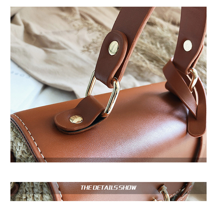 Women's Handbag Crossbody Bag Small Fresh Bag Women's Crossbody Bag Fashion Locking Straw Bag Casual Handbag Shoulder Small Square Bag_voghion.com
