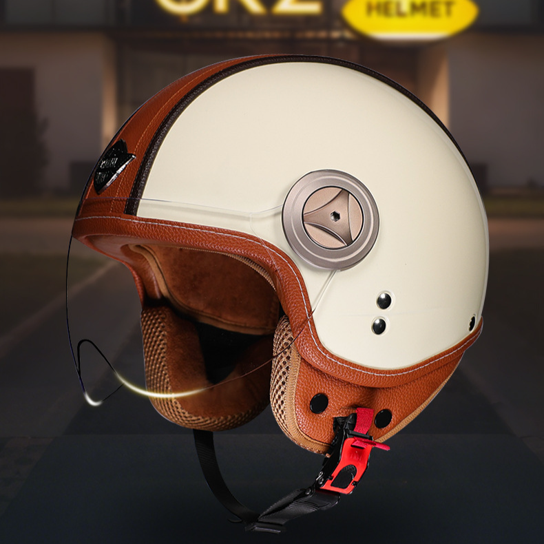 Cască retro nouă, certificată 3C, cu endoscop, pentru toate anotimpurile, unisex, cască trei sferturi pentru motociclete și vehicule electrice_voghion.com