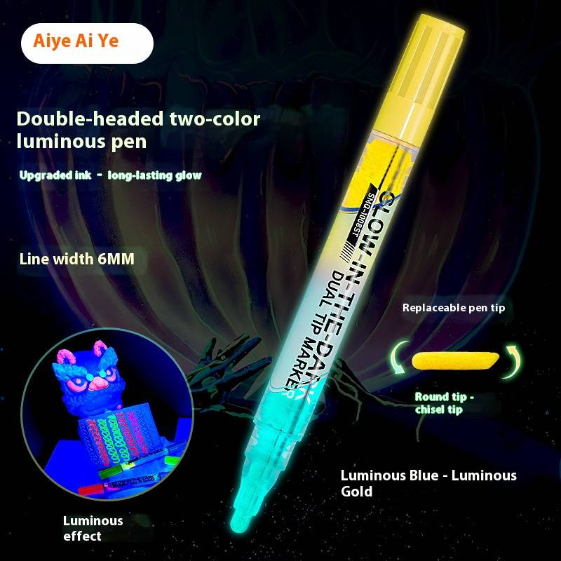 Dual-Tip Glow In The Dark Marker Pens - 8 Vibrant Colors, Waterproof & Non-Fade, Perfect For DIY Art, Study Notes & Creative Projects_voghion.com