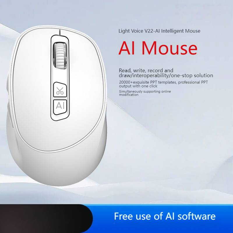AI Voice Mouse – 3-Modus-Bluetooth-Funkmaus mit DeepSeek AI, Spracherkennung, Übersetzungs- und Malunterstützung, 4000 DPI, ergonomisches Design für PC_voghion.com