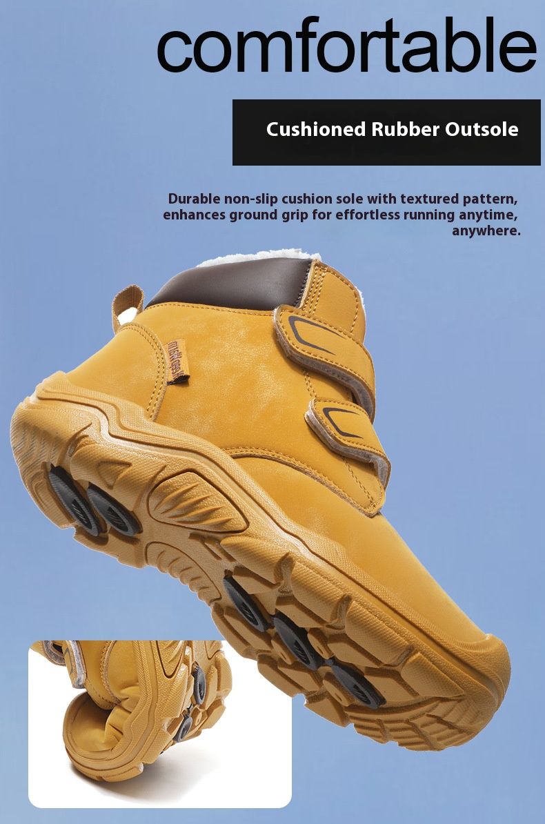 Kids' Outdoor Hiking Warm Martin Boots - Winter Snow Boots With Thick Insulation, High-Top Comfortable Shoes For Boys And Girls_voghion.com