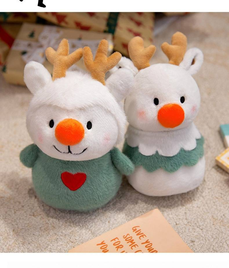 Adorable Christmas Plush Toy – Festive Reindeer & Tree Decorations, Soft Stuffed Animal For Holiday Cheer_voghion.com