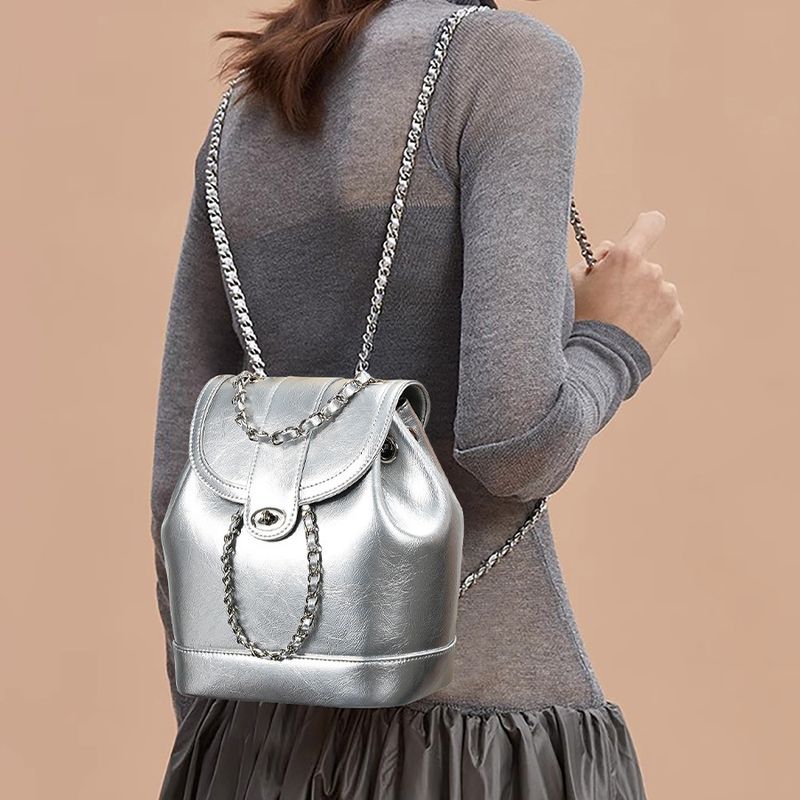 Mode Mini Kette Leder frauen Outdoor Wasserdicht Rucksack 2025 Herbst/Winter Neue Rucksack_voghion.com