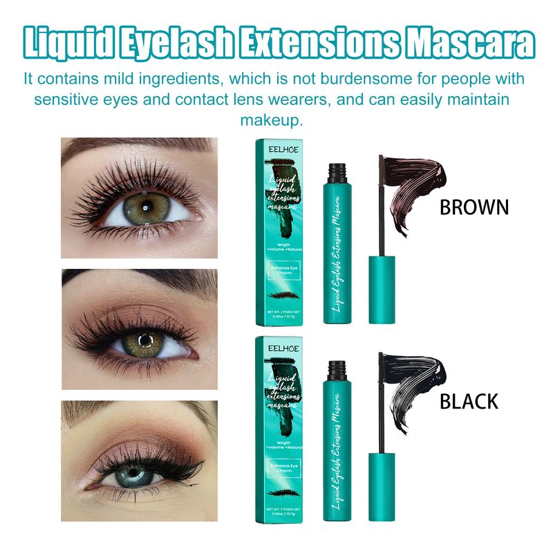 EELHOE Mascara Cream (Brown), Slim And Thick Curling, Waterproof And Sweatproof Lengthening, No Caking And No Smudging_voghion.com