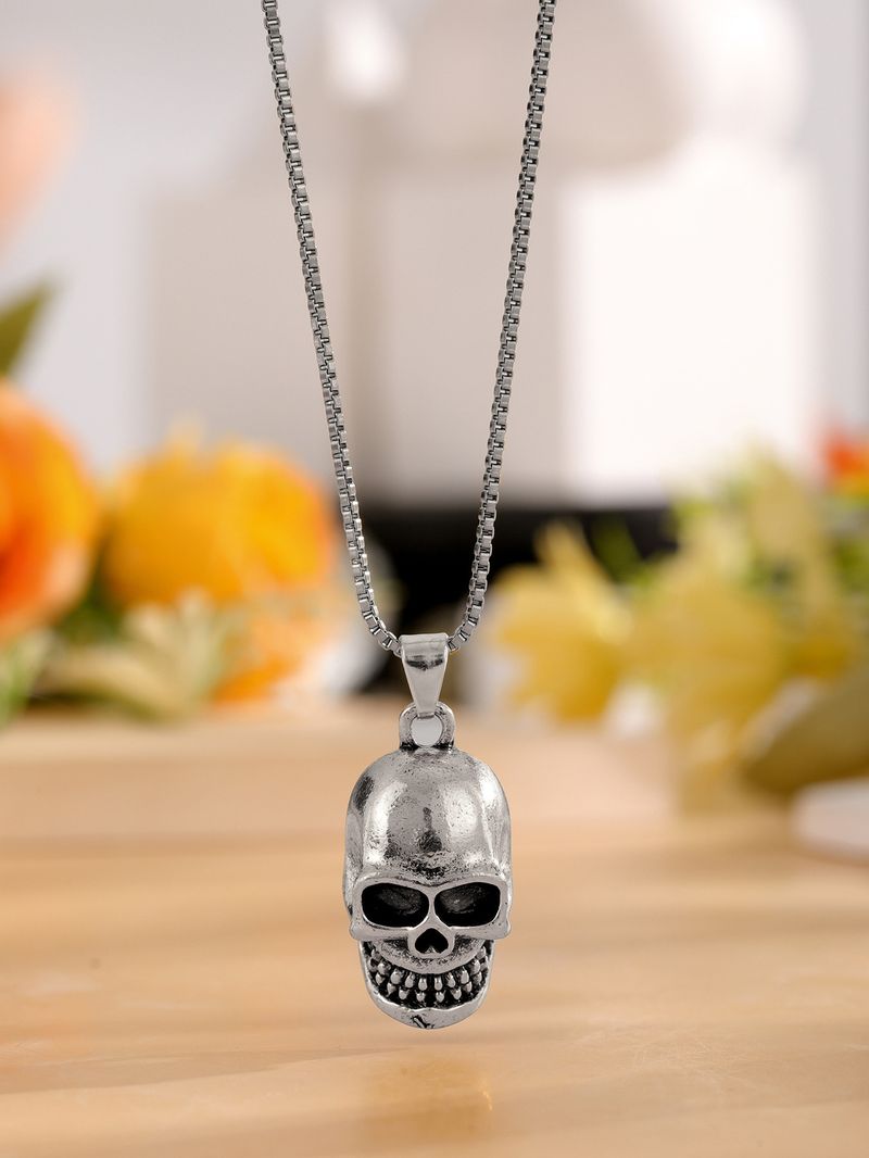 Unieke sieraden Sleutelbeen Street Fashion Hiphop ketting Overdreven schedel hanger Trui ketting_voghion.com