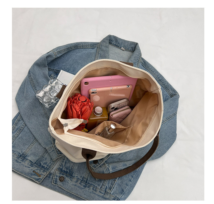 Lærredstaske Dame Large Capacity 2023 Ny sommer All-match En-skulder stoftaske avanceret sense class pendlertaske_voghion.com