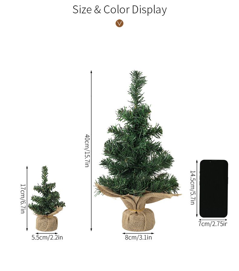 Ziemassvētku dekoratīvs mini eglīšu audums Ziemassvētku eglīšu stieņu rotājumi 30 cm Ziemassvētku eglītes darbvirsmas rotājumi_voghion.com