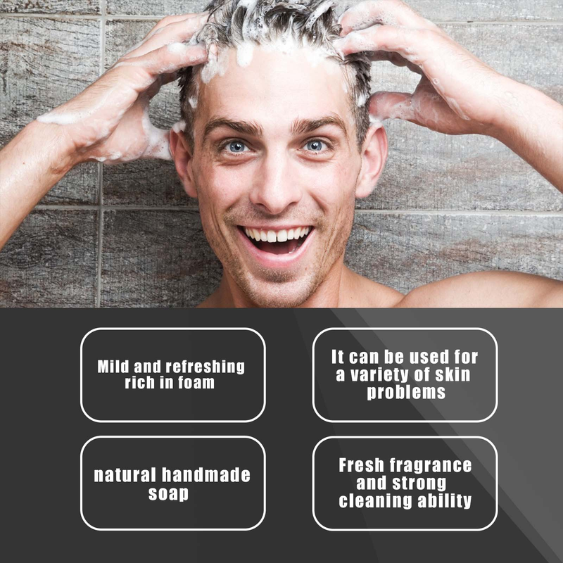 Face Wash Soap for Men Cologne Fragrance Handmade Soap Gentle Refreshing Oil Control Anti Acne Remove Blackhead Body Bath Soap_voghion.com